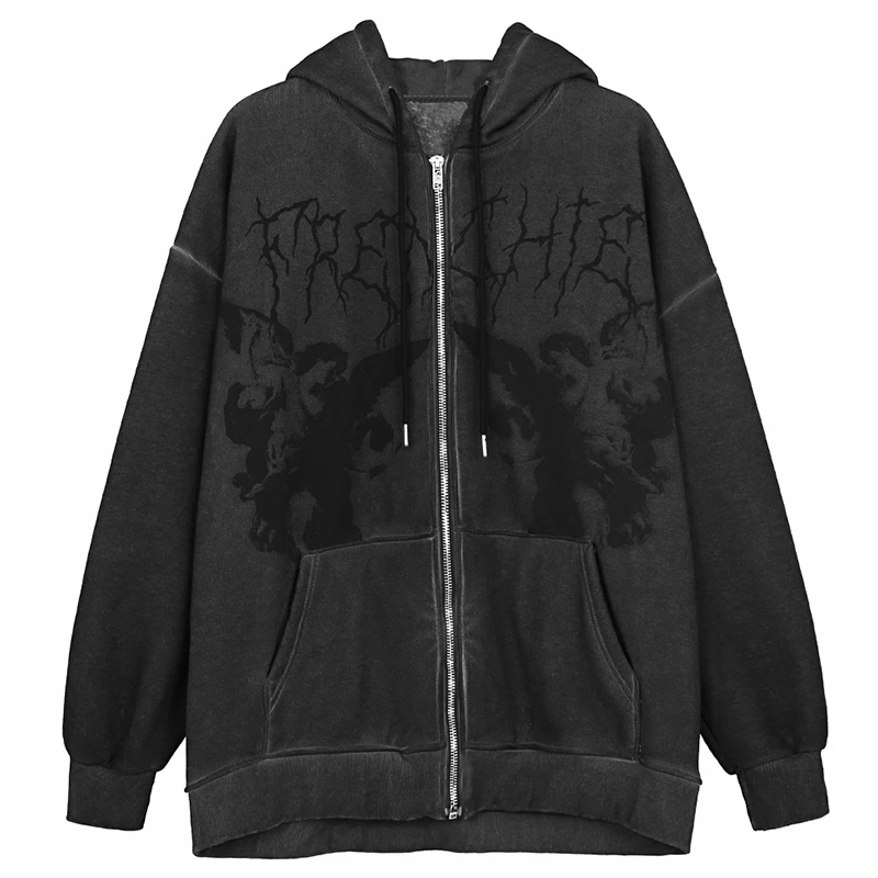 Vintage Angel Print Oversized  - огляд і ціна Vintage Zip Hoodie
